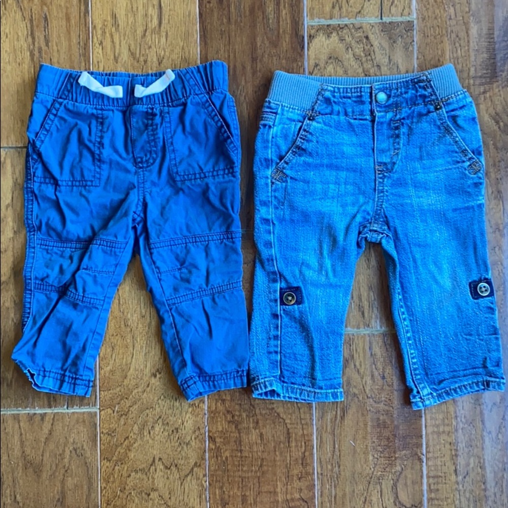 Lot of 2 pairs boys pants, size 12 months